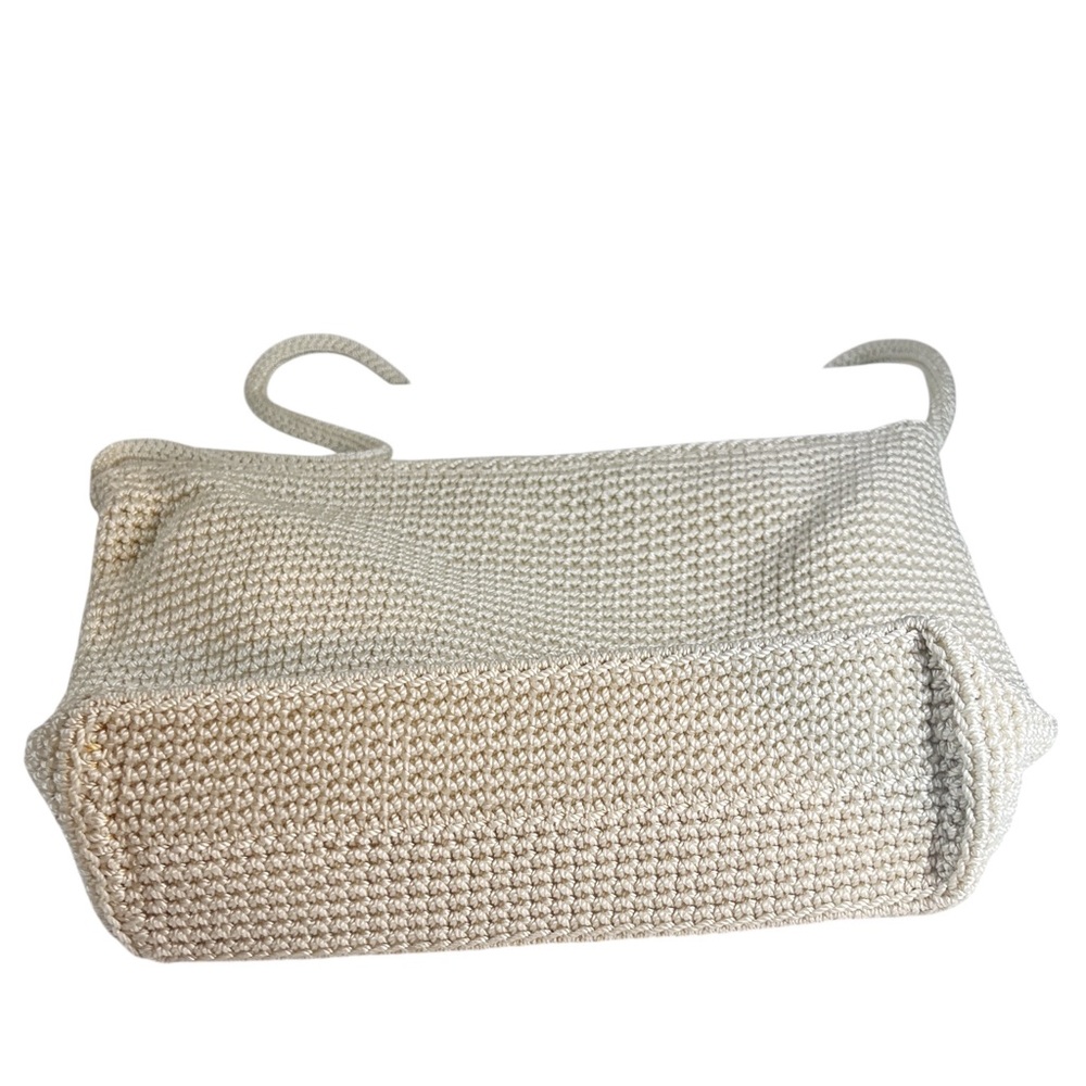 The Sak Cream Knit Shoulder Bag EUC Spring Summer Festival Vacation Neutral - Picture 2 of 4